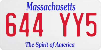 MA license plate 644YY5