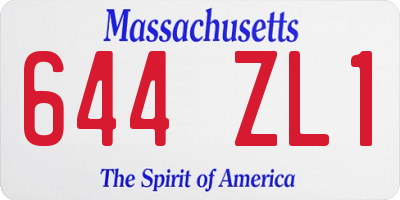 MA license plate 644ZL1