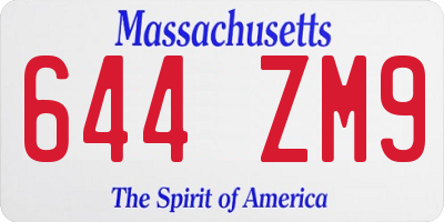 MA license plate 644ZM9