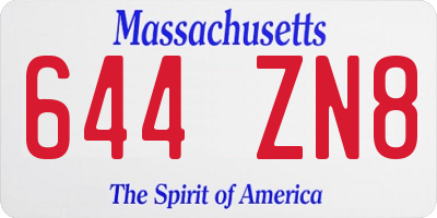 MA license plate 644ZN8