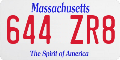 MA license plate 644ZR8