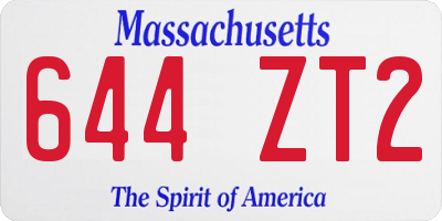 MA license plate 644ZT2