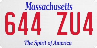 MA license plate 644ZU4