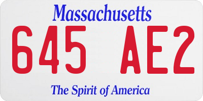 MA license plate 645AE2
