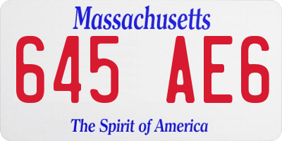 MA license plate 645AE6