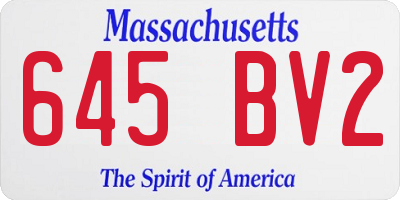 MA license plate 645BV2