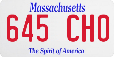 MA license plate 645CH0