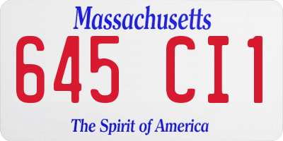 MA license plate 645CI1