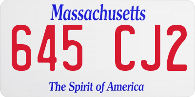MA license plate 645CJ2