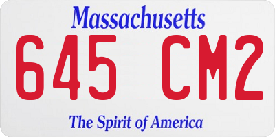 MA license plate 645CM2