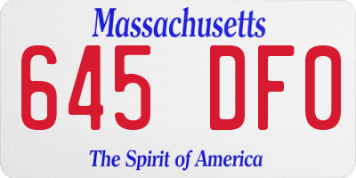 MA license plate 645DF0