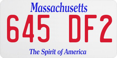 MA license plate 645DF2