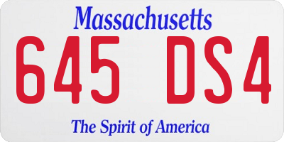 MA license plate 645DS4
