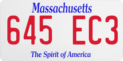 MA license plate 645EC3