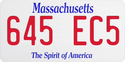 MA license plate 645EC5