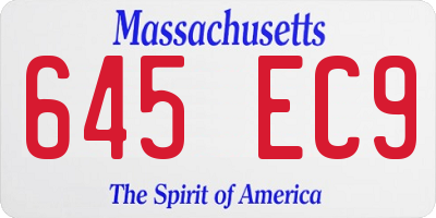 MA license plate 645EC9