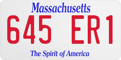 MA license plate 645ER1