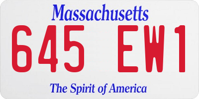 MA license plate 645EW1