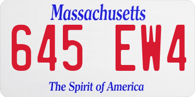 MA license plate 645EW4