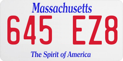 MA license plate 645EZ8
