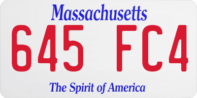 MA license plate 645FC4