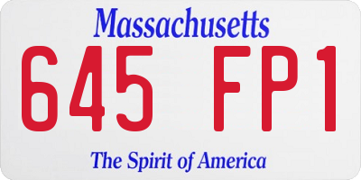 MA license plate 645FP1