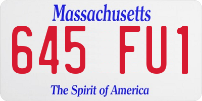 MA license plate 645FU1