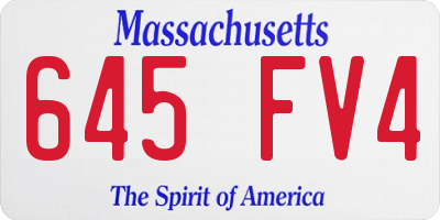 MA license plate 645FV4