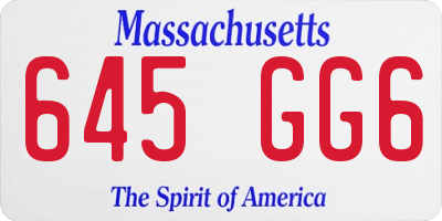 MA license plate 645GG6