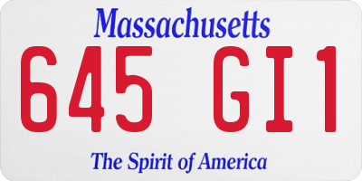 MA license plate 645GI1