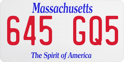 MA license plate 645GQ5