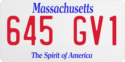 MA license plate 645GV1