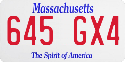 MA license plate 645GX4
