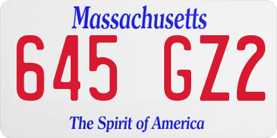MA license plate 645GZ2