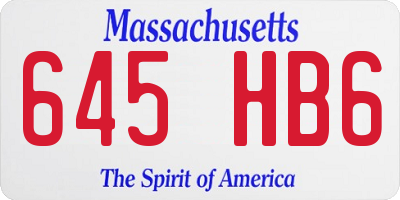MA license plate 645HB6