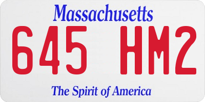 MA license plate 645HM2