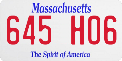 MA license plate 645HO6