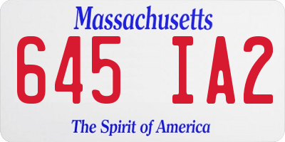 MA license plate 645IA2