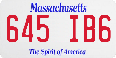 MA license plate 645IB6