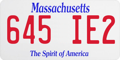 MA license plate 645IE2