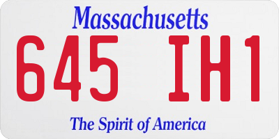 MA license plate 645IH1