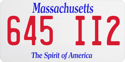 MA license plate 645II2