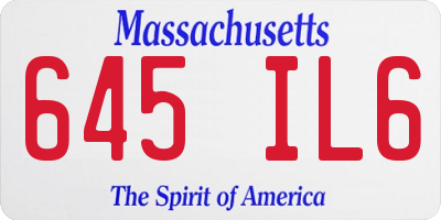MA license plate 645IL6