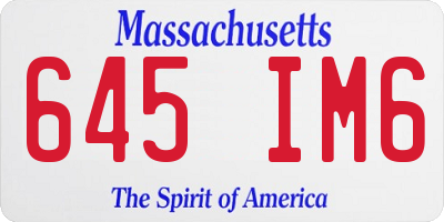 MA license plate 645IM6