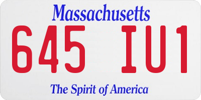 MA license plate 645IU1