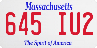 MA license plate 645IU2