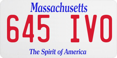 MA license plate 645IV0
