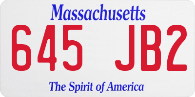 MA license plate 645JB2