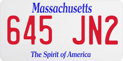 MA license plate 645JN2