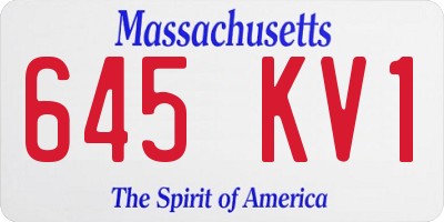 MA license plate 645KV1